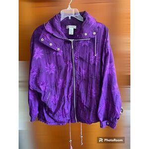 Ladies Lightweight Jacket Sz L Janeve Brand Purple